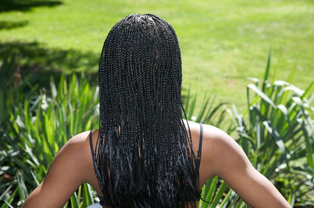 Stock photograph of a woman's braids